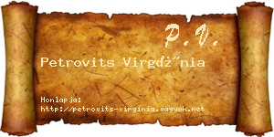 Petrovits Virgínia névjegykártya